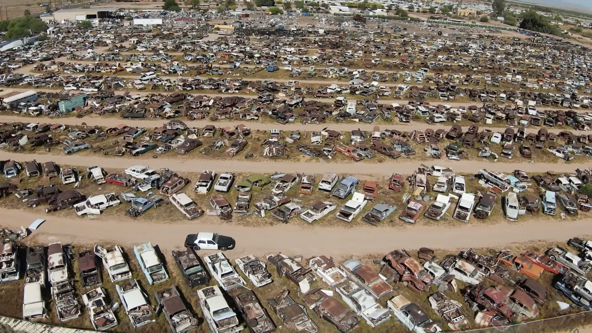 An aerial shot of Desert Valley Auto Parts